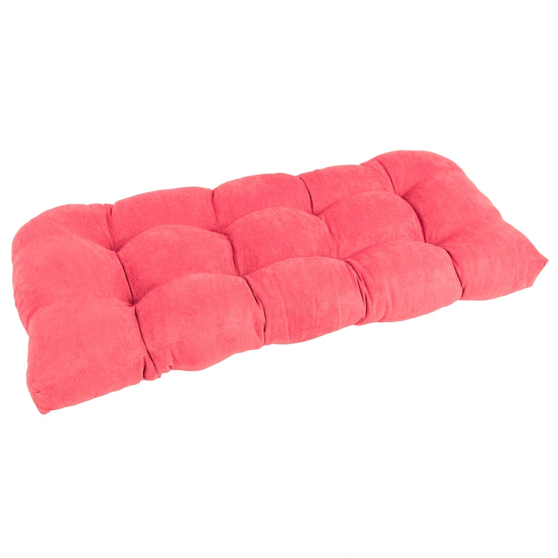 Coussin de banc en microsuède à dossier arrondi bleu aqua/multicolore – 1 à 2 personnes