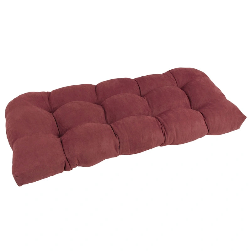 Coussin de banc en microsuède à dossier arrondi bleu aqua/multicolore – 1 à 2 personnes