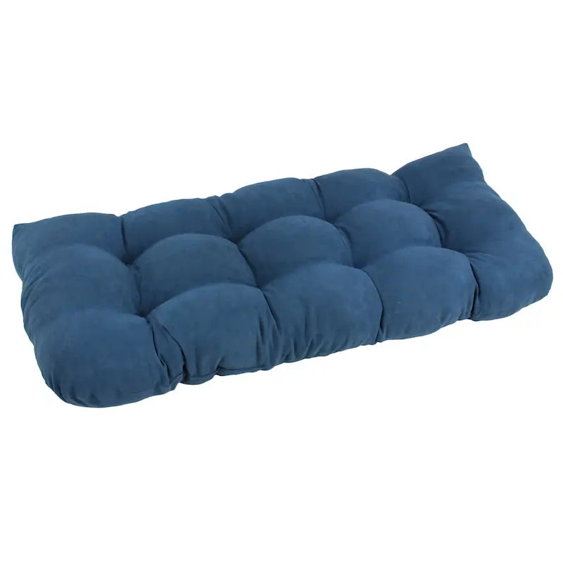 Coussin de banc en microsuède à dossier arrondi bleu aqua/multicolore – 1 à 2 personnes