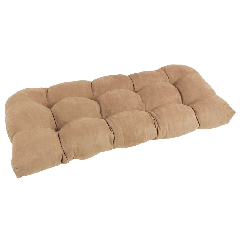 Coussin de banc en microsuède à dossier arrondi bleu aqua/multicolore – 1 à 2 personnes