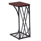 Table d'appoint en C marron, plateau en MDF, usage individuel