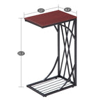 Table d'appoint en C marron, plateau en MDF, usage individuel