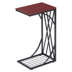 Table d'appoint en C marron, plateau en MDF, usage individuel