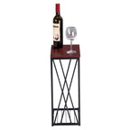 Table d'appoint en C marron, plateau en MDF, usage individuel