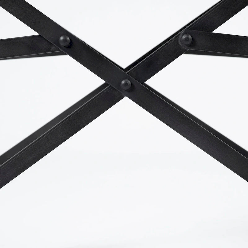 Chaise de salle à manger pliante en cuir véritable noir, simple, 50 cm L x 55 cm P x 84 cm H