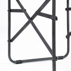 Chaise de salle à manger pliante en cuir véritable noir, simple, 50 cm L x 55 cm P x 84 cm H