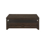 Table basse relevable à 2 tiroirs, Moka Foncé, 1 personne