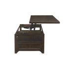 Table basse relevable à 2 tiroirs, Moka Foncé, 1 personne