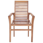 Chaises de salle à manger empilables à lattes marron, lot de 6