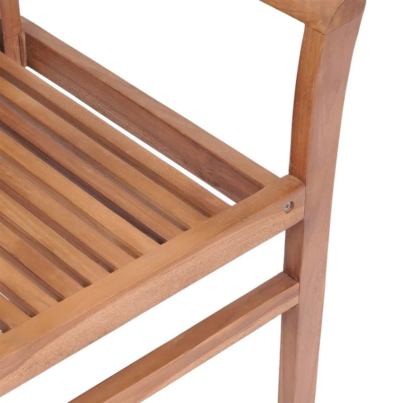 Chaises de salle à manger empilables à lattes marron, lot de 6