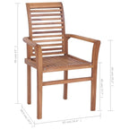Chaises de salle à manger empilables à lattes marron, lot de 6