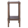 Table d'appoint carrée accent marron / noire / blanche vieillie pour 1 personne