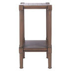 Table d'appoint carrée accent marron / noire / blanche vieillie pour 1 personne