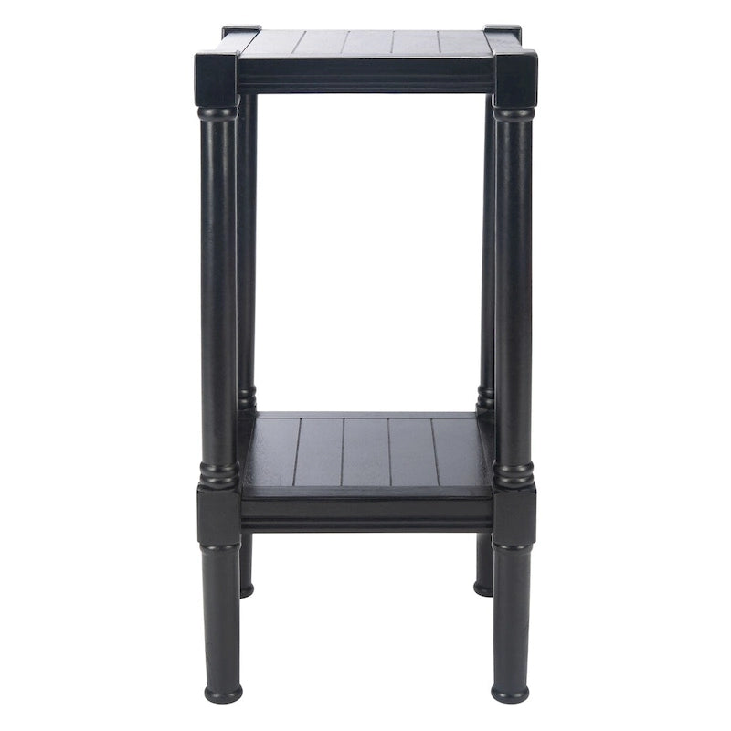 Table d'appoint carrée accent marron / noire / blanche vieillie pour 1 personne