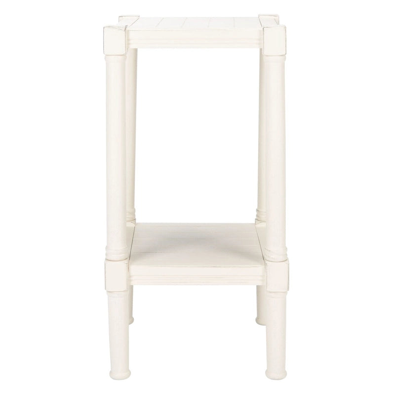 Table d'appoint carrée accent marron / noire / blanche vieillie pour 1 personne
