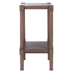 Table d'appoint carrée accent marron / noire / blanche vieillie pour 1 personne
