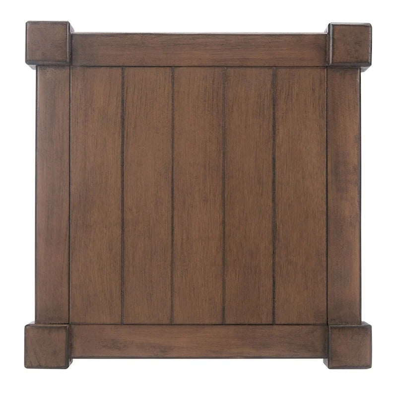 Table d'appoint carrée accent marron / noire / blanche vieillie pour 1 personne