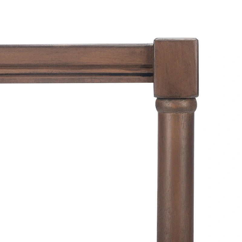 Table d'appoint carrée accent marron / noire / blanche vieillie pour 1 personne