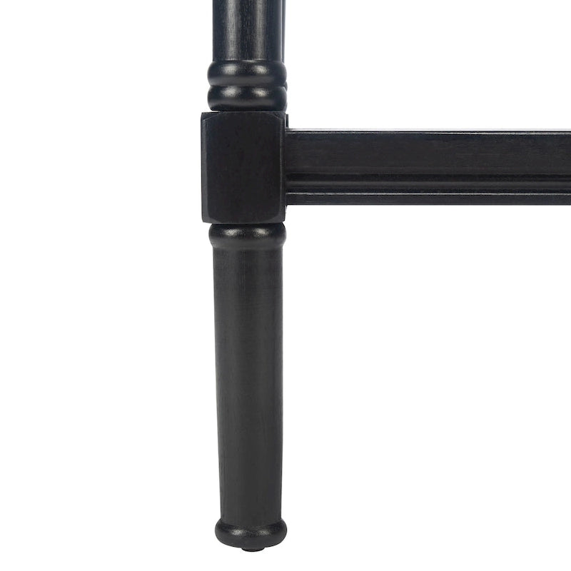 Table d'appoint carrée accent marron / noire / blanche vieillie pour 1 personne