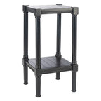 Table d'appoint carrée accent marron / noire / blanche vieillie pour 1 personne