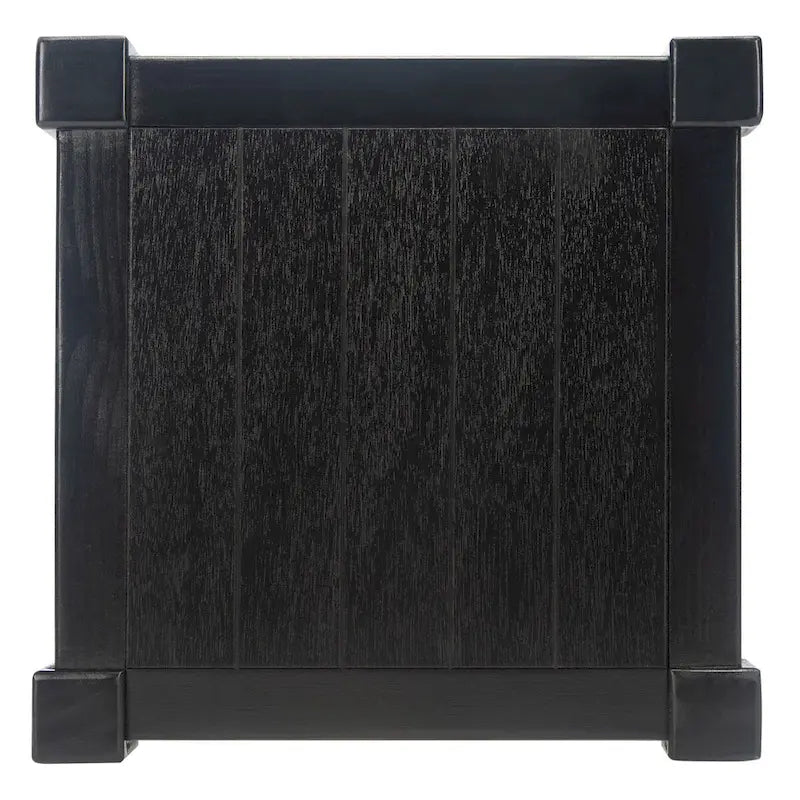 Table d'appoint carrée accent marron / noire / blanche vieillie pour 1 personne