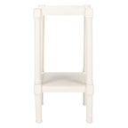 Table d'appoint carrée accent marron / noire / blanche vieillie pour 1 personne