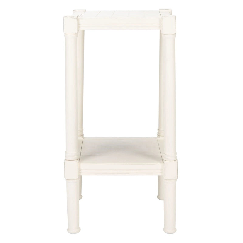 Table d'appoint carrée accent marron / noire / blanche vieillie pour 1 personne