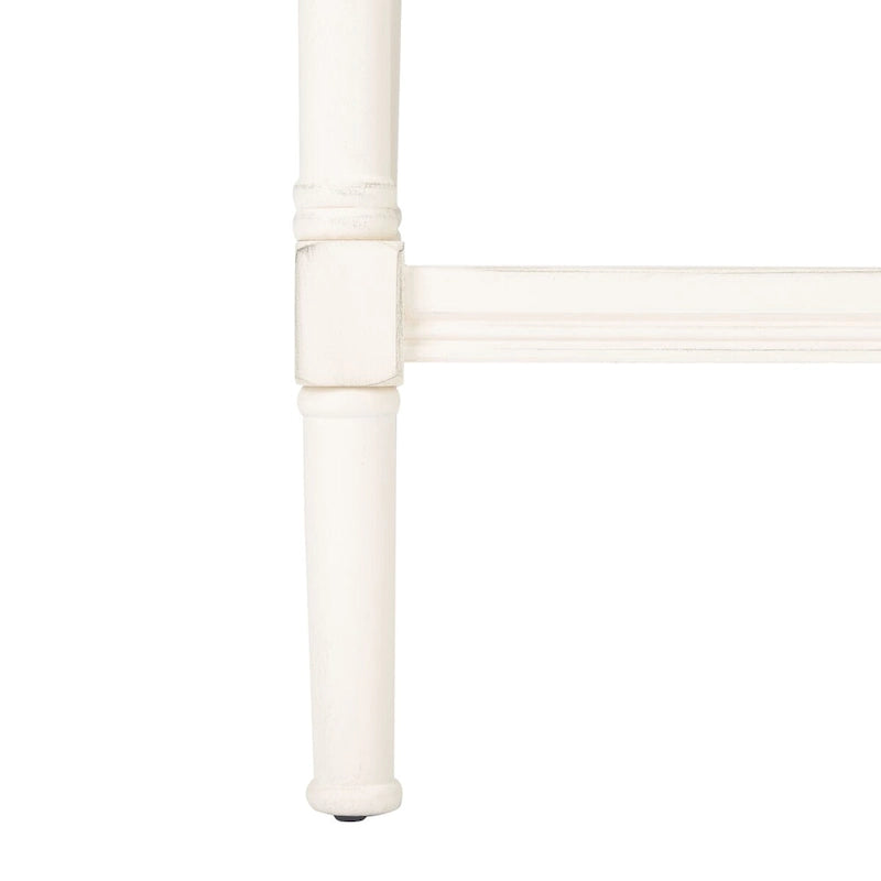 Table d'appoint carrée accent marron / noire / blanche vieillie pour 1 personne