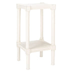 Table d'appoint carrée accent marron / noire / blanche vieillie pour 1 personne