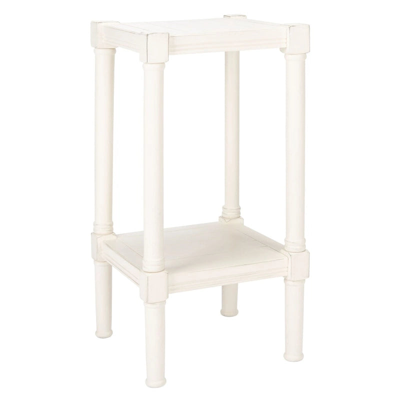 Table d'appoint carrée accent marron / noire / blanche vieillie pour 1 personne