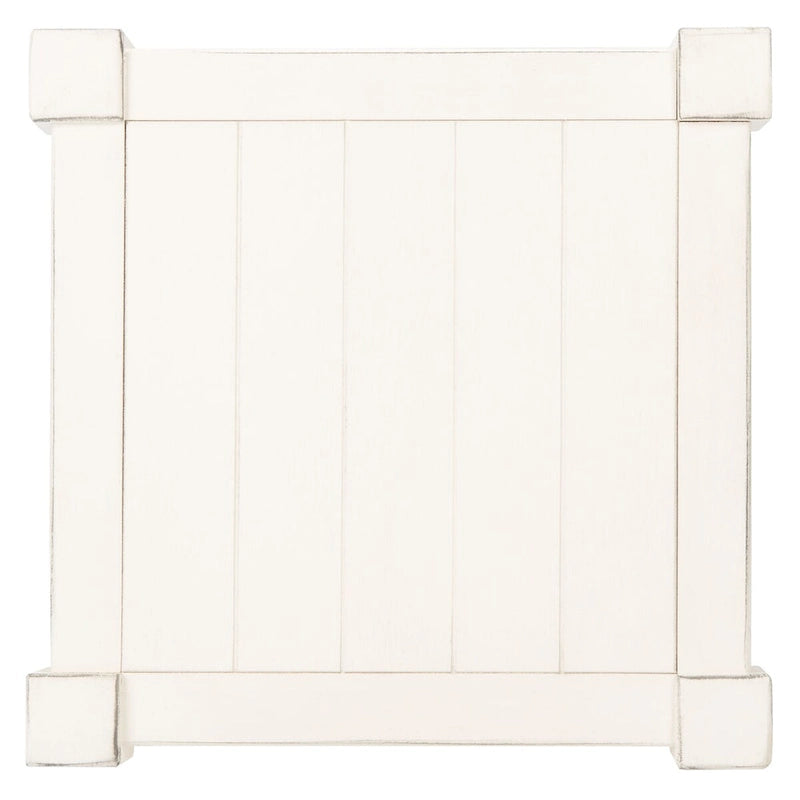 Table d'appoint carrée accent marron / noire / blanche vieillie pour 1 personne