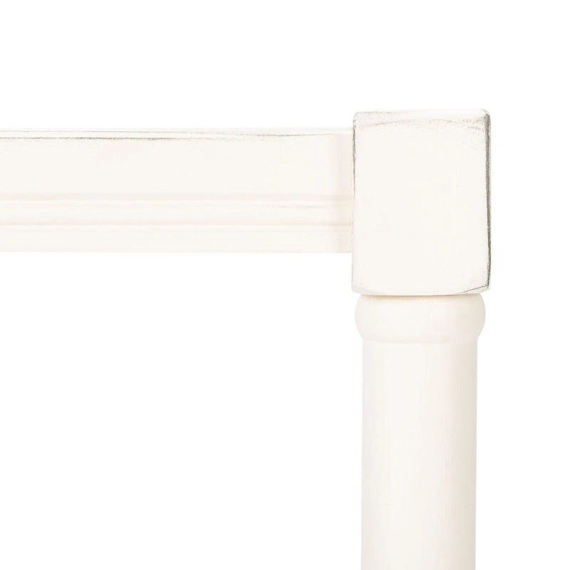Table d'appoint carrée accent marron / noire / blanche vieillie pour 1 personne