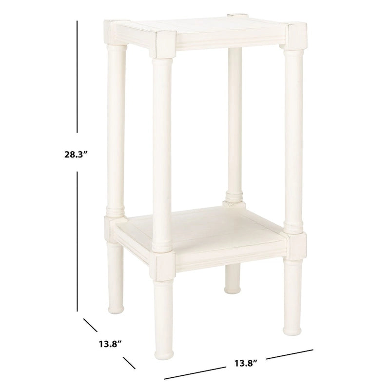 Table d'appoint carrée accent marron / noire / blanche vieillie pour 1 personne