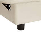 Lit plateforme capitonné noir/blanc avec éclairage LED de détection, Double/Queen, Pour 1-2 personnes