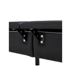 Lit plateforme capitonné noir/blanc avec éclairage LED de détection, Double/Queen, Pour 1-2 personnes