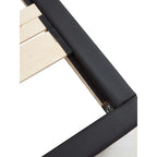 Lit plateforme capitonné noir/blanc avec éclairage LED de détection, Double/Queen, Pour 1-2 personnes