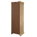 Armoire de couloir à porte unique en pin massif, finition marron antique / gris blanchi / blanc blanchi