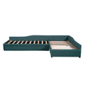 Lit de repos en lin vert/gris avec lit gigogne, 3 couchages