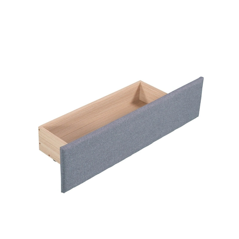 Lit de repos en lin vert/gris avec lit gigogne, 3 couchages