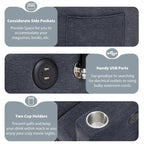 Canapé convertible 2 places beige / gris-bleu / gris clair