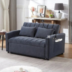 Canapé convertible 2 places beige / gris-bleu / gris clair