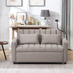 Canapé convertible 2 places beige / gris-bleu / gris clair