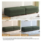 Poufs tapissés en velours côtelé, lot de 2 – Beige / Vert / Orange / Gris / Gris clair / Vert chasseur