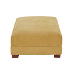 Poufs tapissés en velours côtelé, lot de 2 – Beige / Vert / Orange / Gris / Gris clair / Vert chasseur