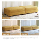 Poufs tapissés en velours côtelé, lot de 2 – Beige / Vert / Orange / Gris / Gris clair / Vert chasseur