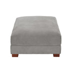 Poufs tapissés en velours côtelé, lot de 2 – Beige / Vert / Orange / Gris / Gris clair / Vert chasseur