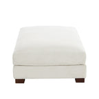 Poufs tapissés en velours côtelé, lot de 2 – Beige / Vert / Orange / Gris / Gris clair / Vert chasseur