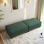Poufs tapissés en velours côtelé, lot de 2 – Beige / Vert / Orange / Gris / Gris clair / Vert chasseur