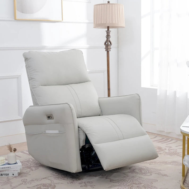 MERAX 270 Power Swivel Rocker Recliner Chair with USB Ports