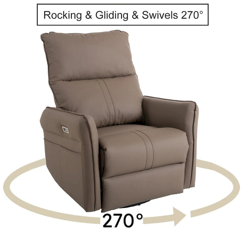 Fauteuil inclinable pivotant et berçant MERAX 270 avec ports USB